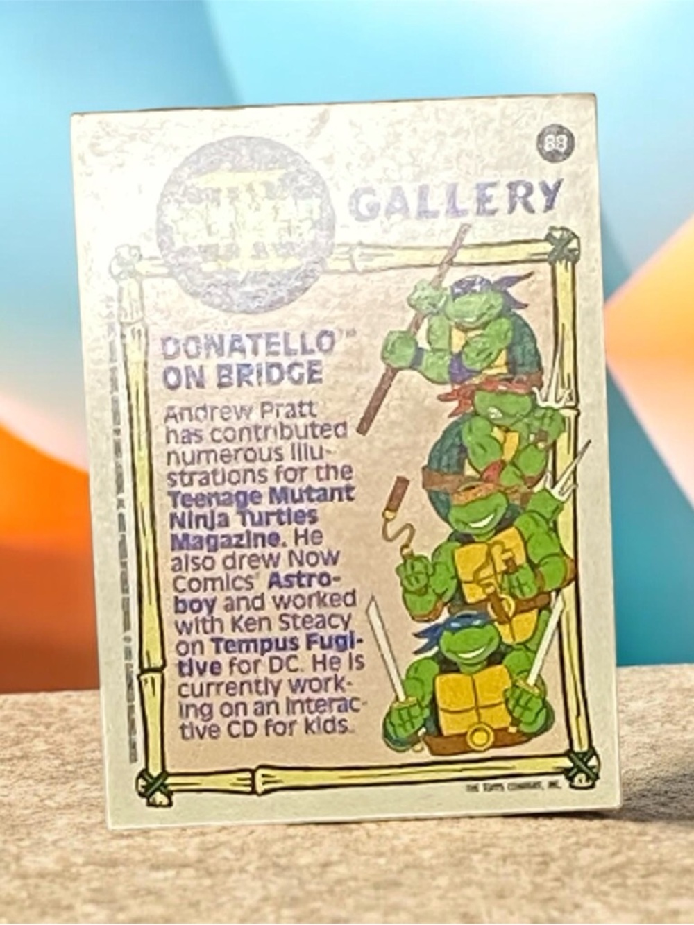 Teenage Mutant Ninja Turtles 1992 Trading Card - Donatello On Bridge (Green)